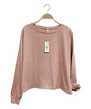 Long Sleeve Oversized Cotton Tee Tops