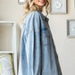 First Love Smile Face Button Down Raw Hem Denim Jacket - DAVERRI FASHIONS