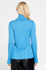 Renee C Extra Soft Slub Jersey Spandex Turtleneck Top Tops