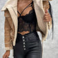 Sherpa Trim Cropped Jacket - DAVERRI FASHIONS