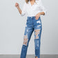 High Rise Destroyed Straight Jeans Jeans