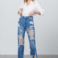 High Rise Destroyed Straight Jeans Jeans