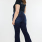 Plus High Rise Double Fray Hem Flare Jeans Jeans