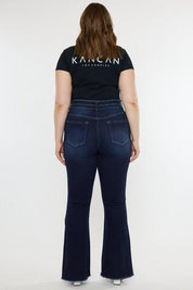 Plus High Rise Double Fray Hem Flare Jeans Jeans