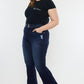 Plus High Rise Double Fray Hem Flare Jeans Jeans