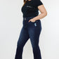 Plus High Rise Double Fray Hem Flare Jeans Jeans