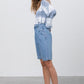 MEDIUM BLUE WASH DENIM MOM SHORTS