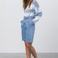 MEDIUM BLUE WASH DENIM MOM SHORTS