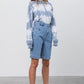 MEDIUM BLUE WASH DENIM MOM SHORTS