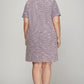 She + Sky Full Size Short Sleeve Pearl Studded Trim Knit Tweed Dress Plus Size Mini Dresses