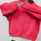 Round Neck Dropped Shoulder Long Sleeve Sweatshirt - DAVERRI FASHIONS