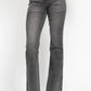 Judy Blue Full Size Mid Rise Tummy Control Washed Gray Release Hem Flare Jeans Plus Size - DAVERRI FASHIONS