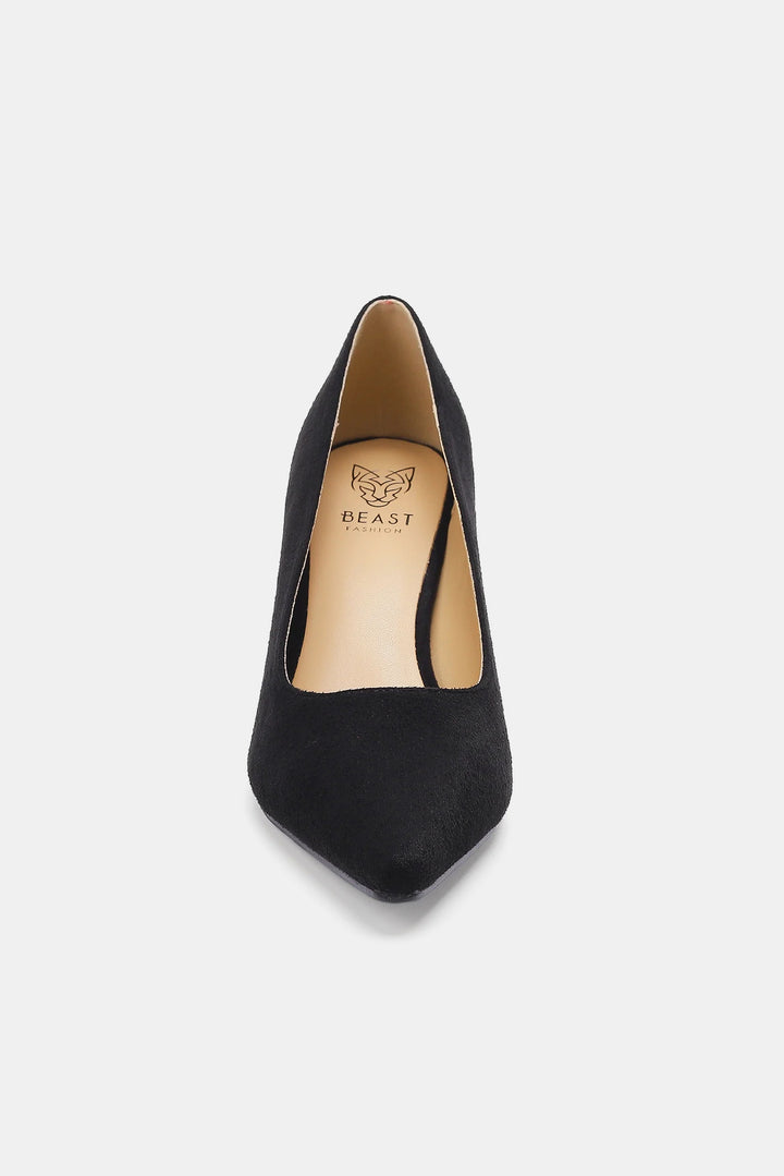 Beast Fashion Faux Suede Point Toe Pumps Footwear