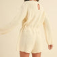 MABLE Round Neck Long Sleeve Sweater Romper