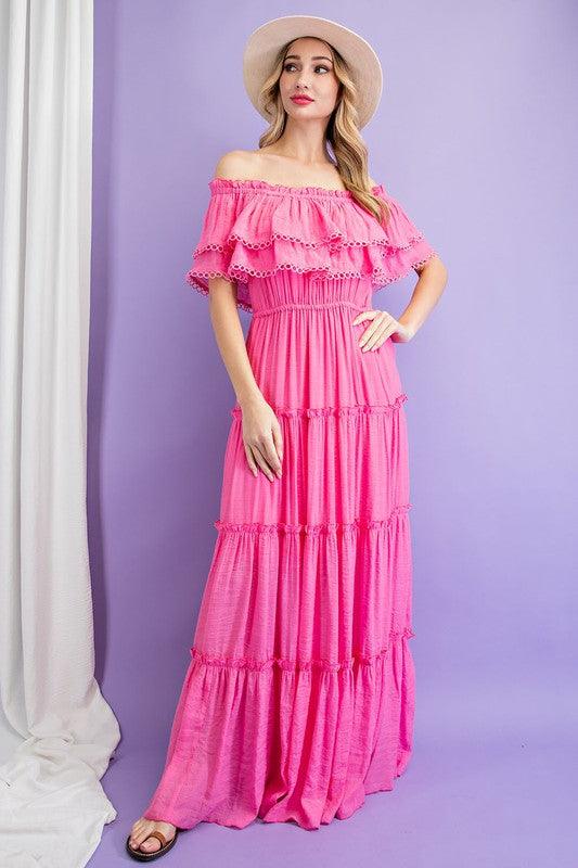 Off the Shoulder Ruffle Maxi Dress Maxi Dresses