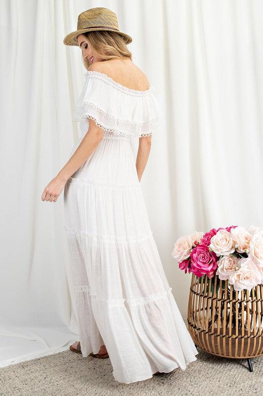 Off the Shoulder Ruffle Maxi Dress Maxi Dresses