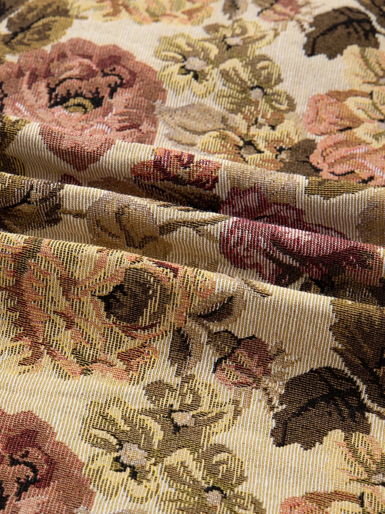 Floral Waffle Knit Patchwork Chest Pockets Buttoned Jacket - DAVERRI FASHIONS