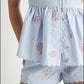 MABLE Stripe Embroidered Peplum Cami and Shorts Set Shorts Sets