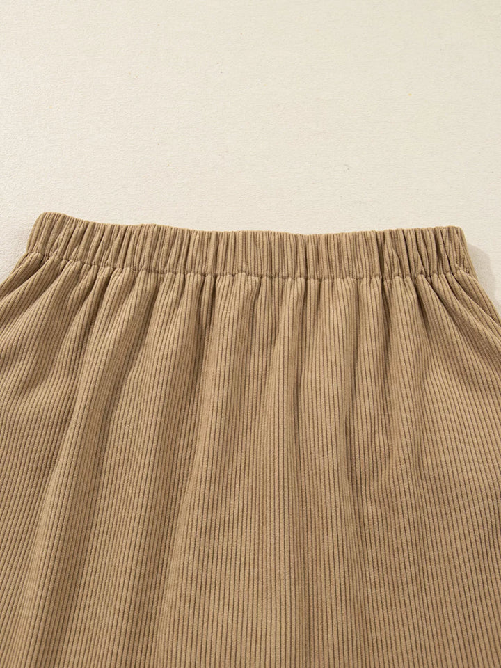 Corduroy Buttoned Front Mini Skirt | Skirts Daverri Fashions