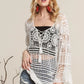 ADORA Front Lace Up Crochet Cover Up WHITE Cover-Ups