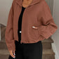 Drawstring Hem Textured Long Sleeve Jacket - DAVERRI FASHIONS