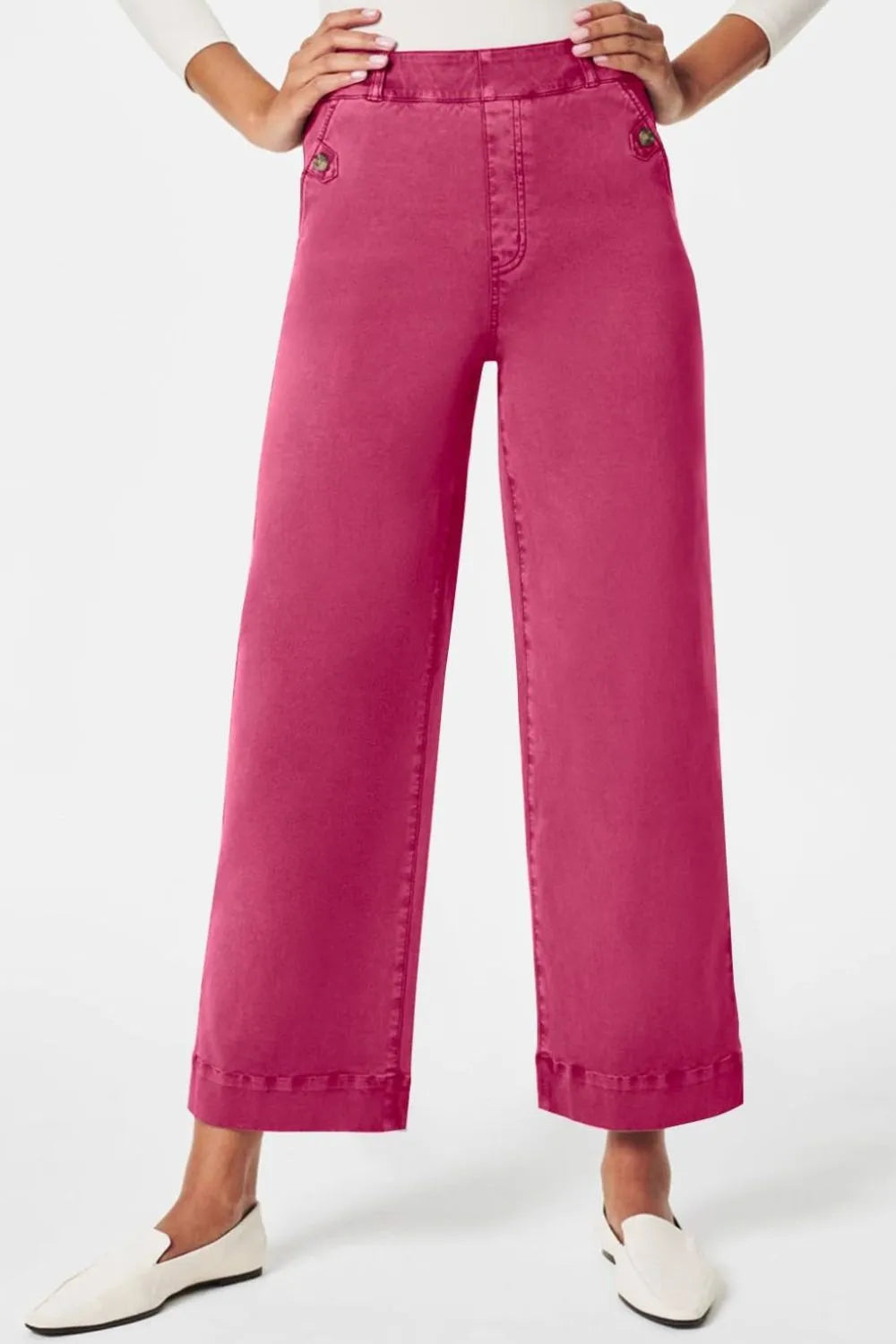 Fuchsia Pink High Waist Jeans with Pockets | Jeans Daverri Fashions