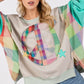 SAGE + FIG Contrast Peace Patch Dropped Shoulder Sweatshirt Sweatshirts