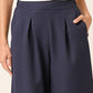 Mittoshop Inverted Pleat Detail Wide Leg Pants Navy Pants