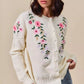 SO ME Floral Embroidered Coquette Sweater Cardigan - DAVERRI FASHIONS