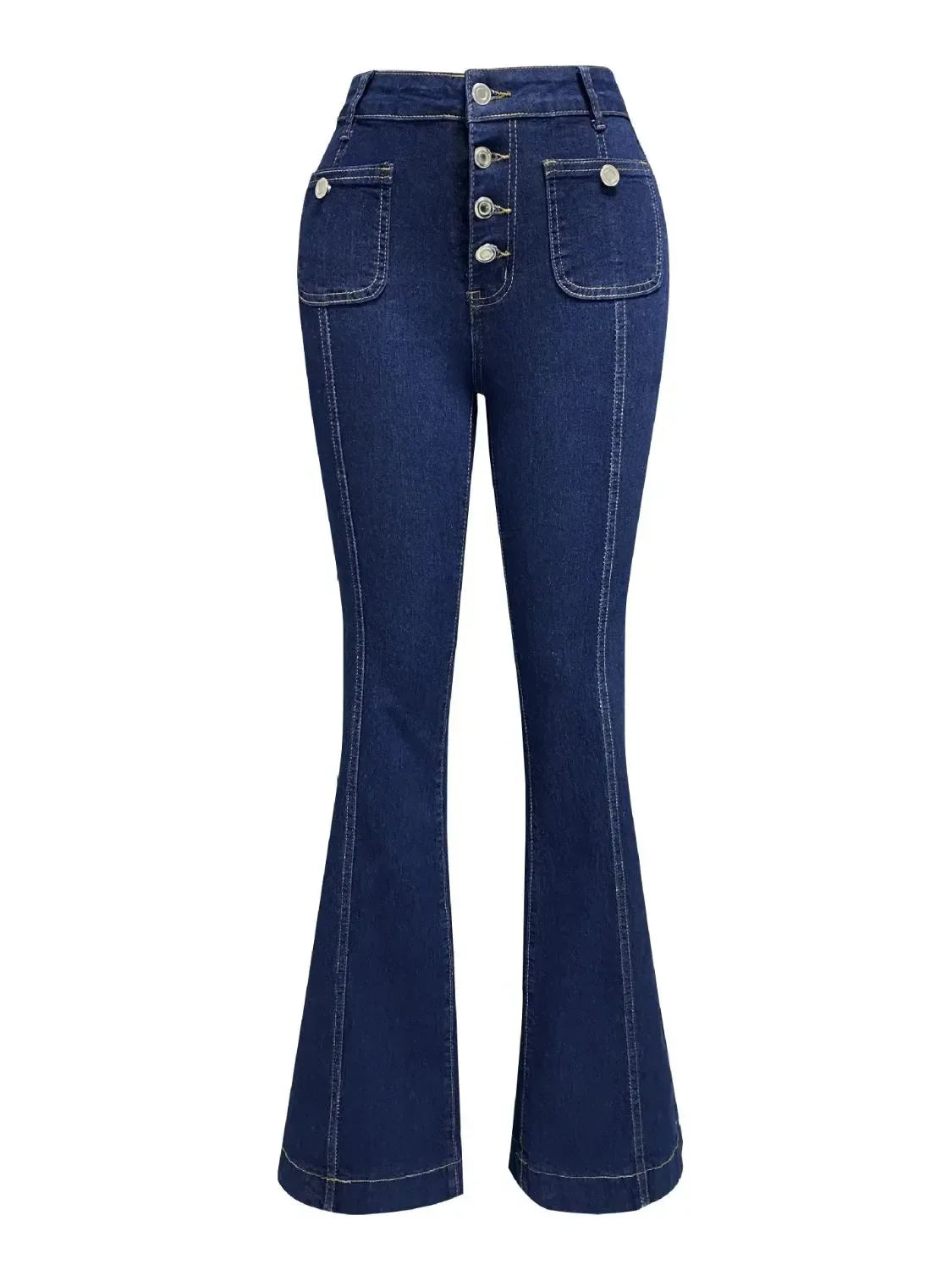 Flare Jeans with Pockets - DAVERRI FASHIONS