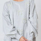 Pearl Embellished Bow Long Sleeve Sweatshirt - DAVERRI FASHIONS