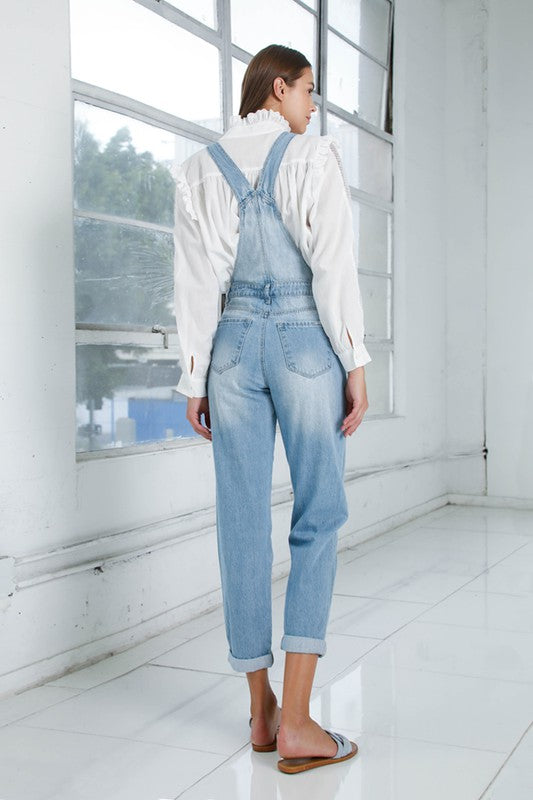 Mom Fit Denim Overalls Overalls