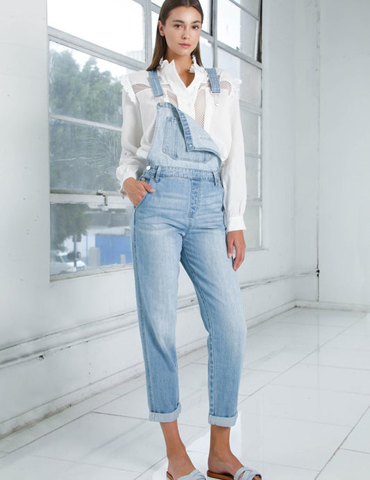 Mom Fit Denim Overalls Overalls