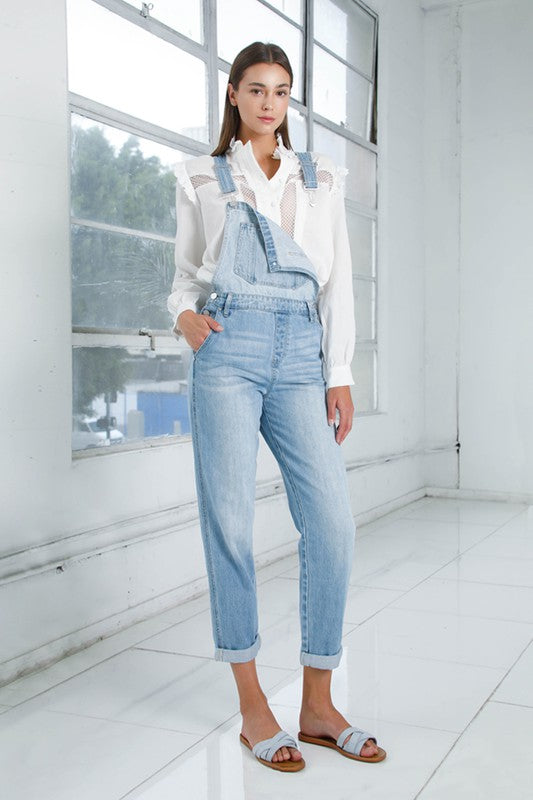 Mom Fit Denim Overalls Overalls