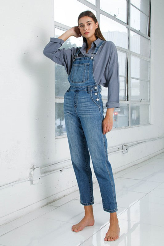 Mom Fit Denim Overalls Overalls