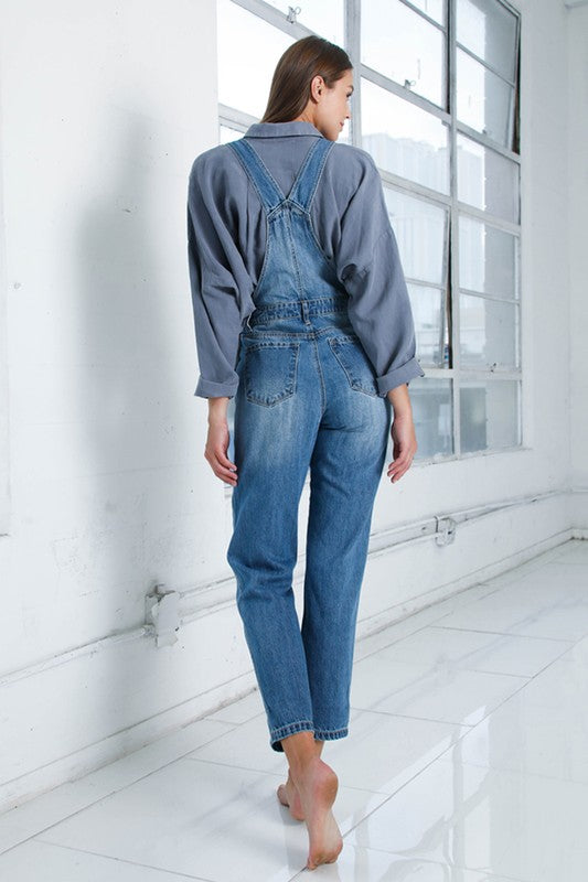 Mom Fit Denim Overalls Overalls