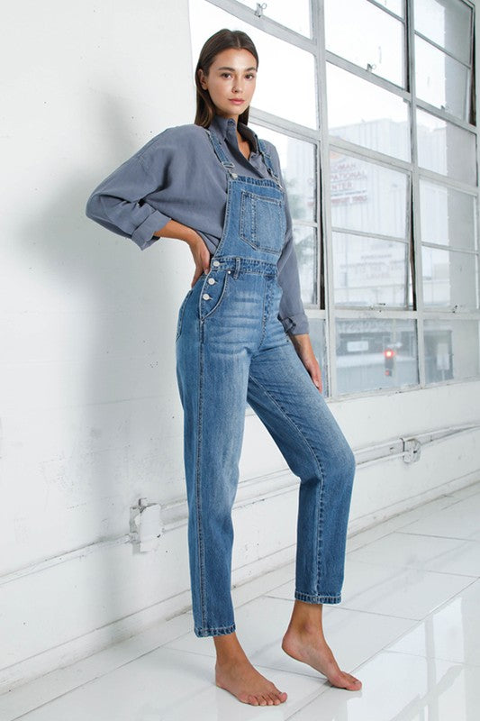 Mom Fit Denim Overalls Overalls