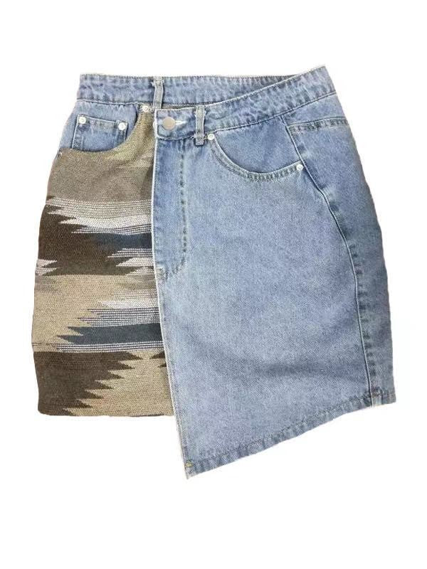 Denim Wrap Skirt Skirts