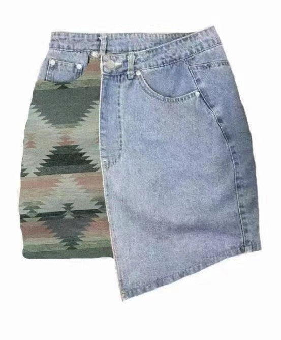 Denim Wrap Skirt Skirts