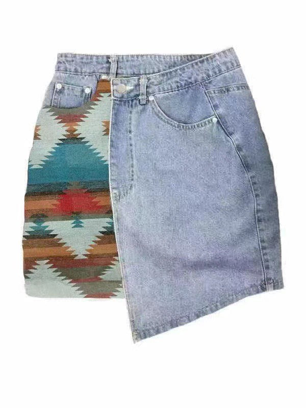 Denim Wrap Skirt Skirts