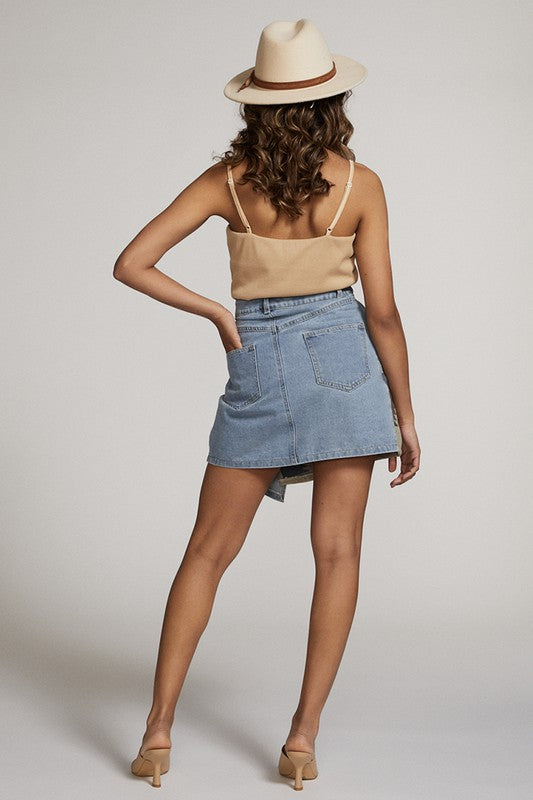 Denim Wrap Skirt Skirts