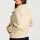 Daverri Fashions Half Zip Long Sleeve Sweatshirt - DAVERRI FASHIONS