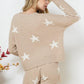 Soft Long Sleeve Star Print Top and Short Set Loungewear Sets