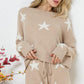 Soft Long Sleeve Star Print Top and Short Set Loungewear Sets