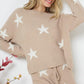 Soft Long Sleeve Star Print Top and Short Set Loungewear Sets