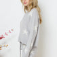 Soft Long Sleeve Star Print Top and Short Set Loungewear Sets