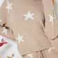 Soft Long Sleeve Star Print Top and Short Set Loungewear Sets