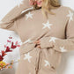 Soft Long Sleeve Star Print Top and Short Set Loungewear Sets