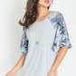 Tie Dye Ruffle Sleeve Tunic