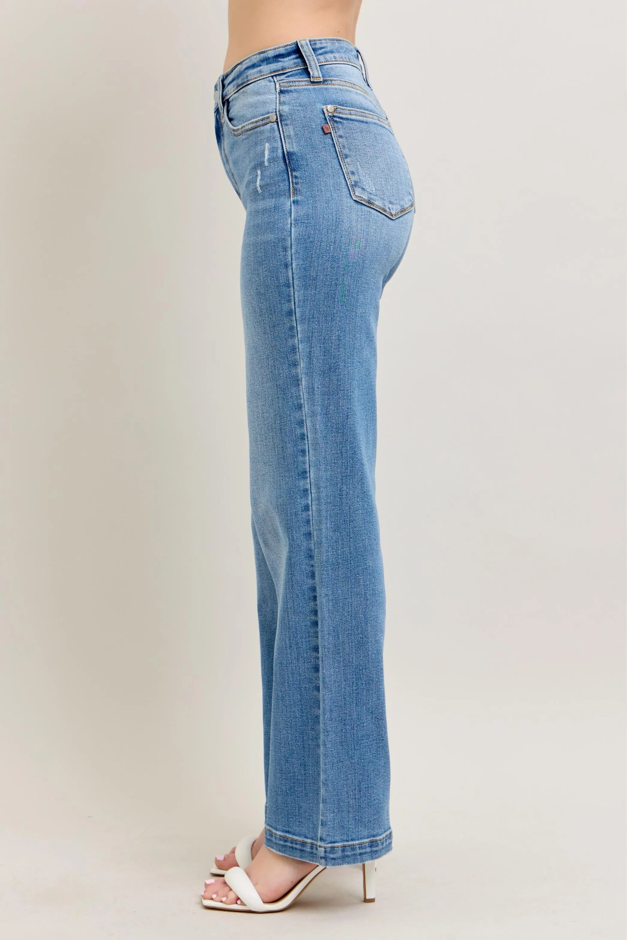 Judy Blue Full Size High Waist Straight Jeans Plus Size | Jeans Daverri Fashions